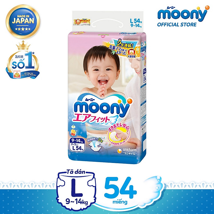 Tã dán Moony Newborn 90 - L54 Chính hãng Giá rẻ - Hình ảnh 2