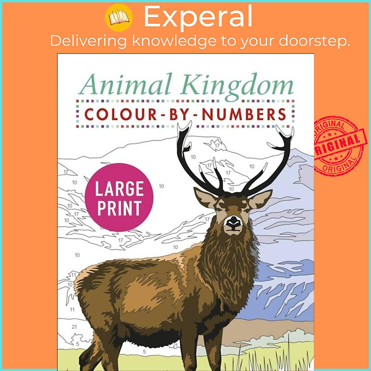 Sách - Large Print Animal Kingdom Colour-by-Numbers by David Woodroffe (UK edition, paperback)