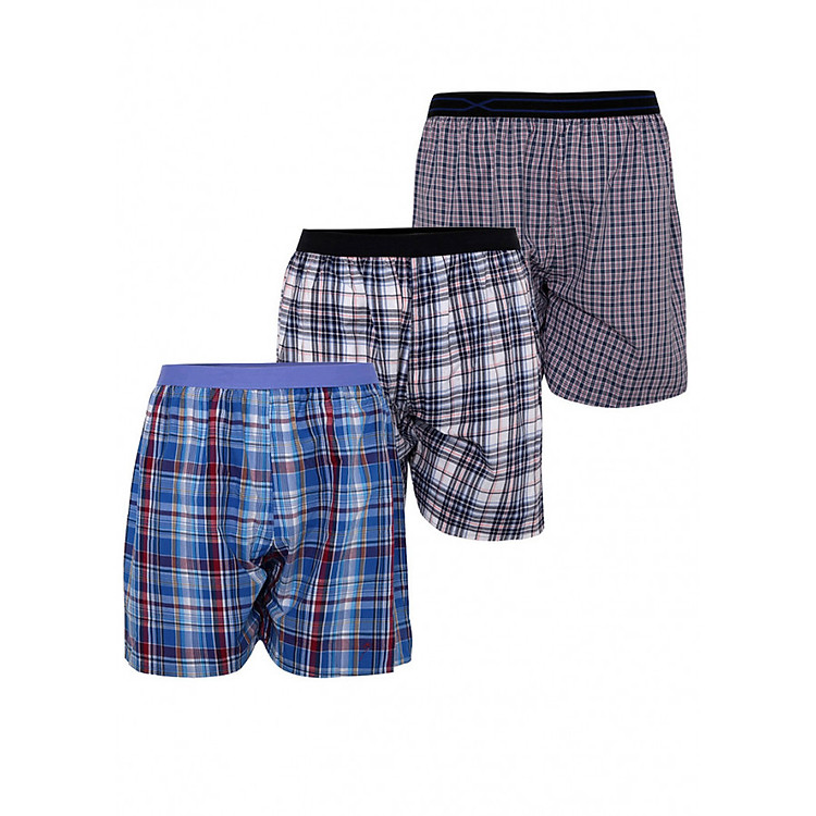 Bộ 3 quần đùi nam mặc nhà boxer pigofashion QDN02 (giao màu ngẫu nhiên)