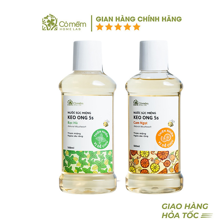 Nước Súc Miệng Hỗ Trợ Giảm Hôi Nhiệt Miệng Ngừa Sâu Răng Hiệu Quả Dùng Được Cho Người Lớn Và Trẻ Nhỏ Cỏ Mềm 500ml
