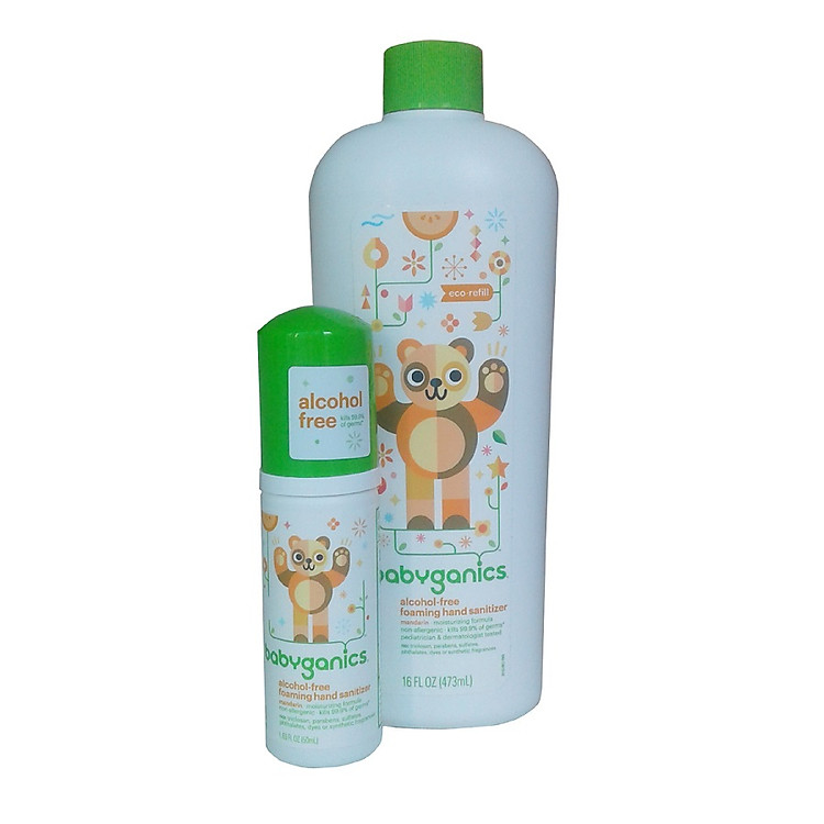 Bộ Chai Lớn Nhỏ Nước rửa tay khô Babyganics