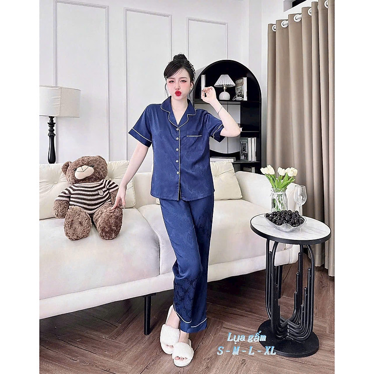 Bộ ngủ pijama lụa gấm cao cấp