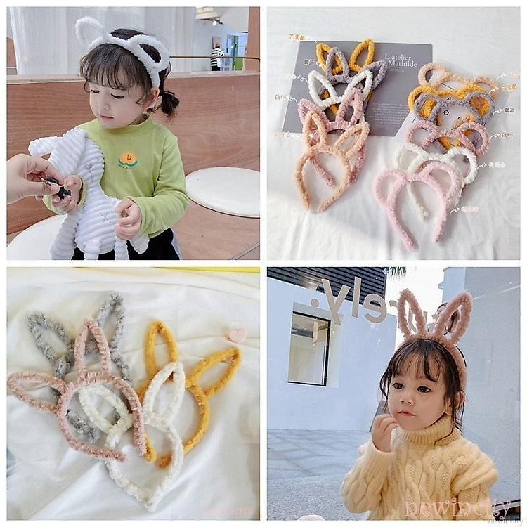 Bờm lông tai thỏ, tai gấu đáng yêu cho bé