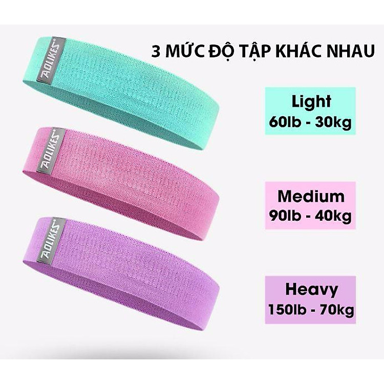 Dây kháng lực Miniband Aolikes 3604 tập mông, bộ 3 dây + sách hdsd ( 3 CẤP ĐỘ )