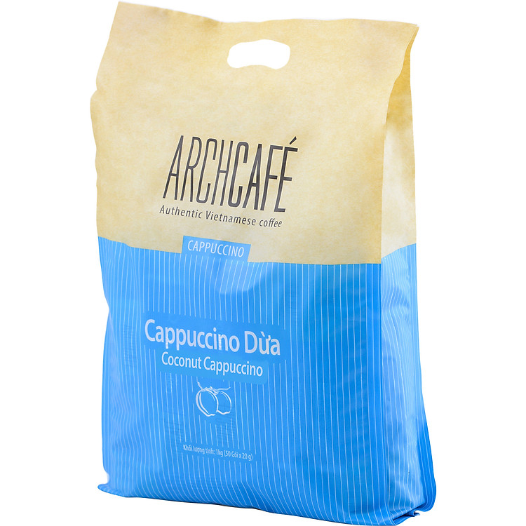 Cà phê Cappuccino Dừa - Cafe hoà tan Archcafé (túi 50 gói x 20g)