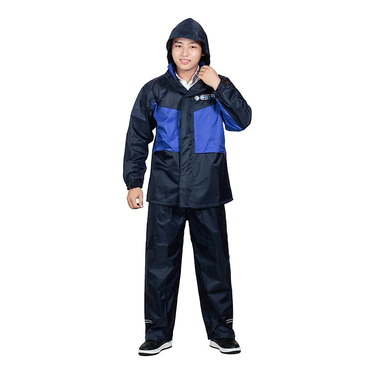 Áo mưa Aomua123 bộ vải dù 2 lớp chống mưa và chống lạnh