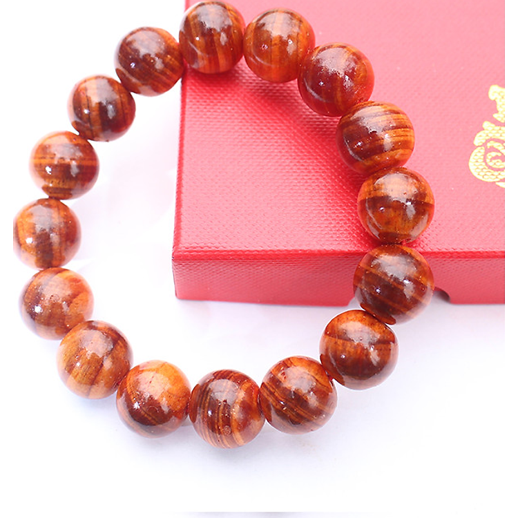 Vòng tay Phong thủy Gỗ Huyết Long, hạt trơn, 12ly, 17 hạt