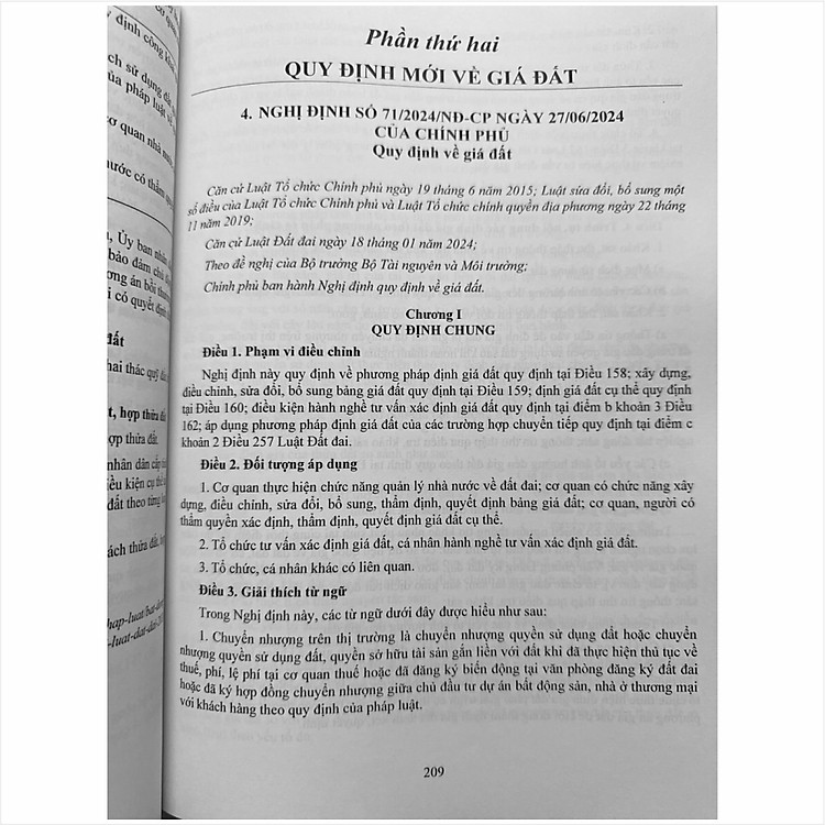 Luật Đất Đai (sửa đổi, bổ sung 2024) – Và Các Văn Bản Hướng Dẫn Thi Hành Về Giá Đất, Bồi Thường, Hỗ Trợ, Tái Định Cư Khi Nhà Nước Thu Hồi Đất (V2427D) - Ảnh 5