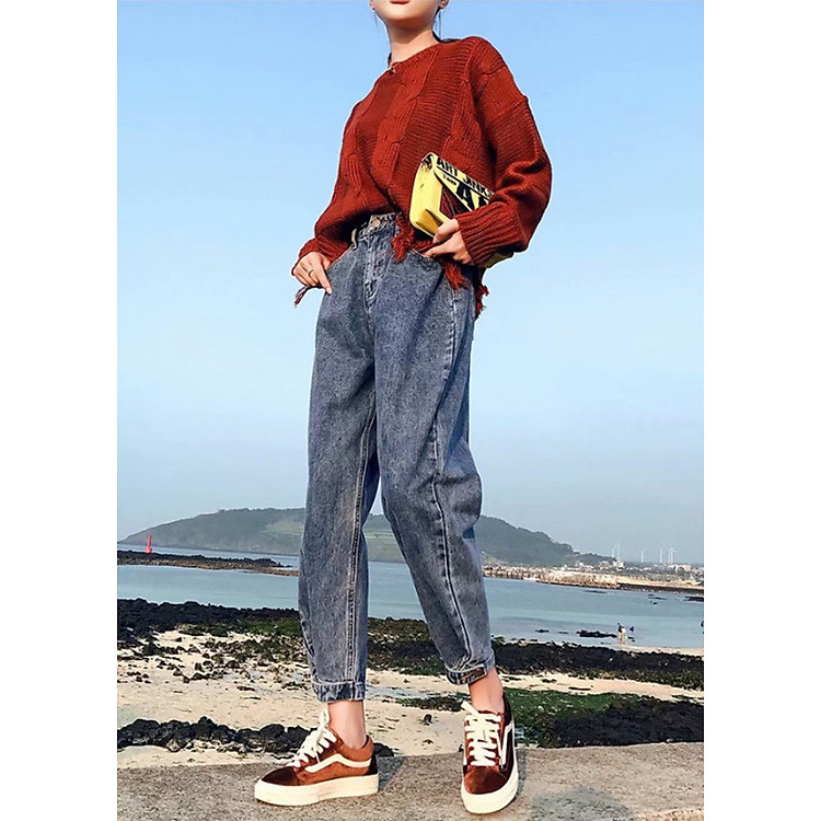 Quần Jeans Nữ Dài, Quần Jeans Baggy Nữ Ống Túm