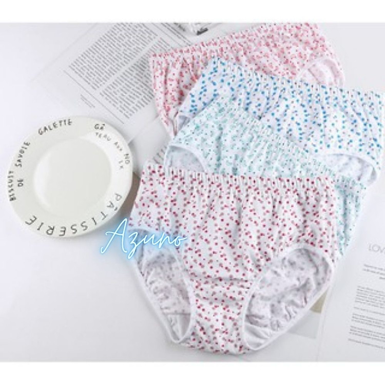 Quần Lót Nữ Cotton Họa Tiết Dễ Thương Co Giãn 4 Chiều Freesize dưới 60kg