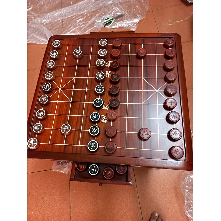 Bàn cờ tướng chân cuốn thư gỗ hương Chính hãng Tiết kiệm - Hình ảnh 2