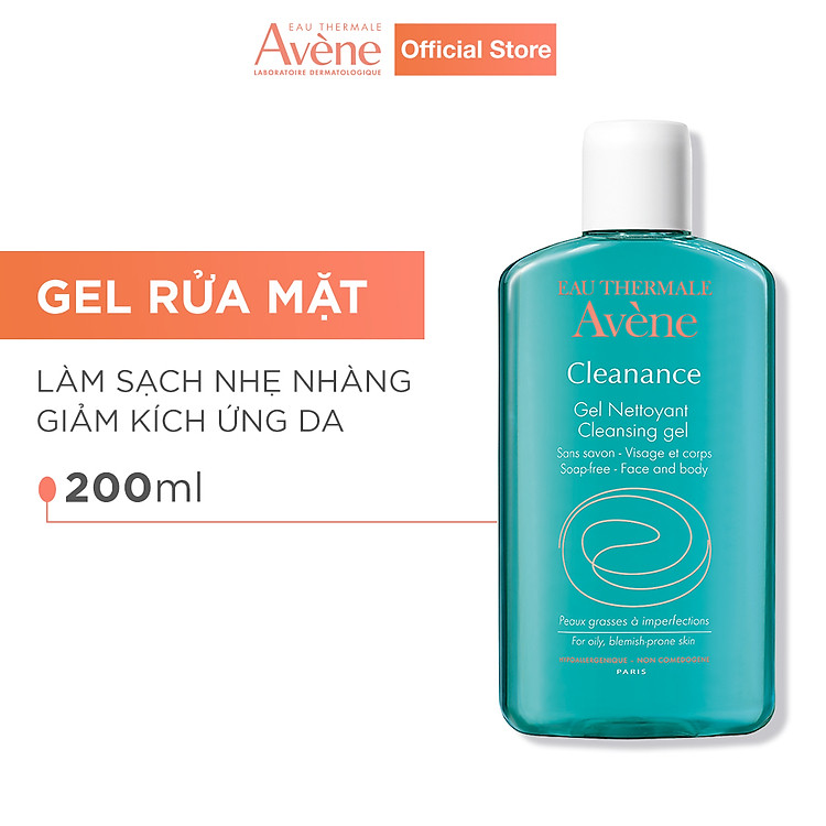 Gel rửa mặt tạo bọt cho da dầu nhạy cảm AVÈNE CLEANANCE CLEANSING GEL 200ml