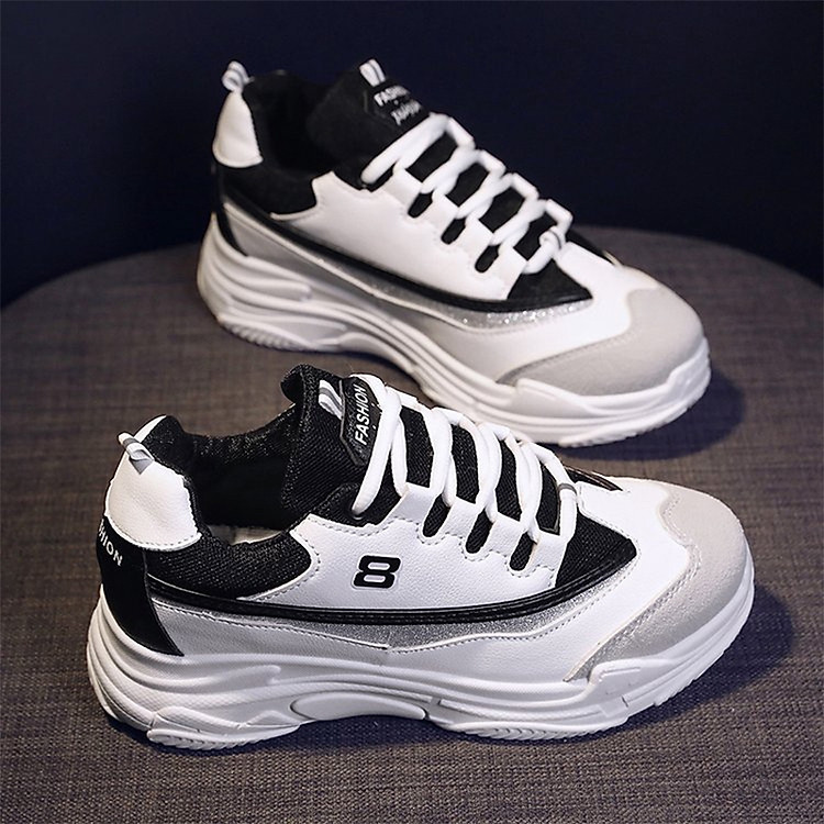 GIÀY SNEAKER NỮ THỂ THAO ĐẾ ĐỘN PHỐI MÀU SIÊU ÊM ĐẾ ĐÚC CAO SU NGUYÊN KHỐI TĂNG CHIỀU CAO (NHƯ HÌNH) CTS-CG256