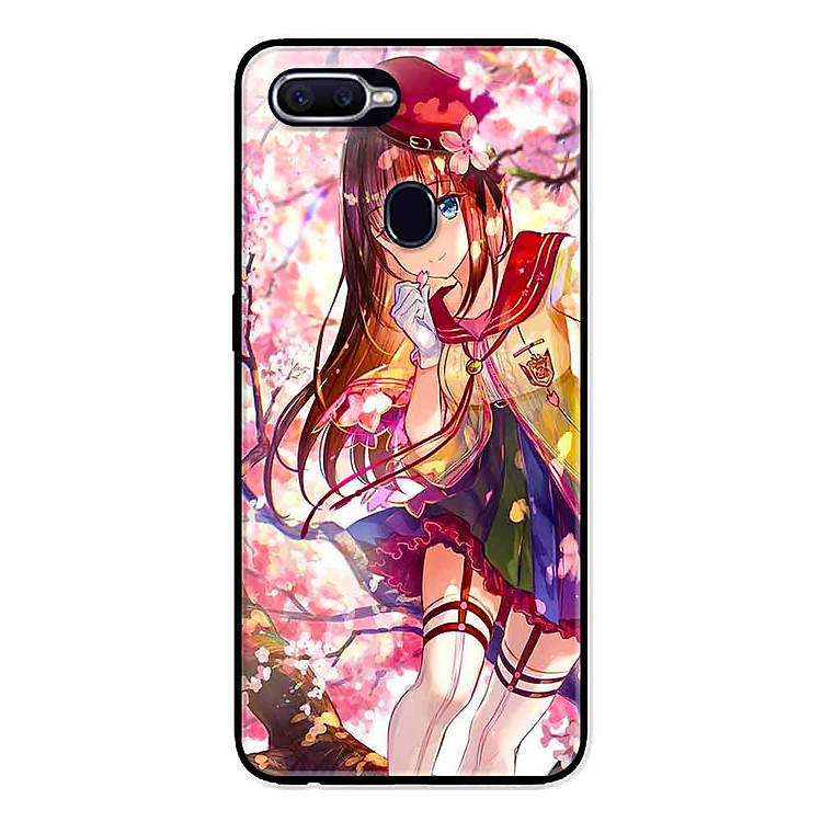 Ốp Lưng in cho Oppo A5s Mẫu Cô Gái Hoa Đào - Hàng Chính Hãng