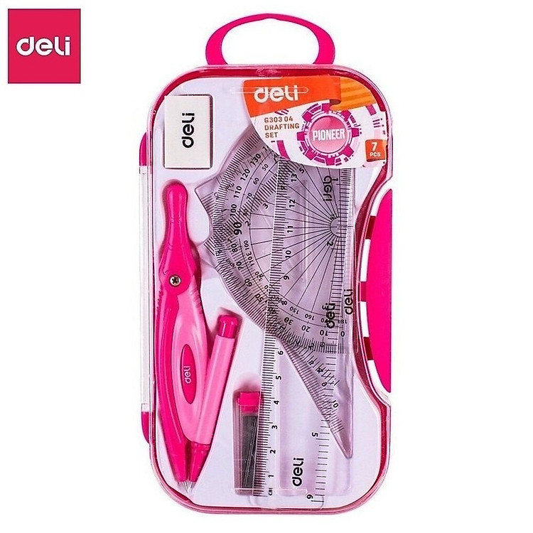 Bộ compa 7 món Deli 30304 / Compa chì kim Deli G30304