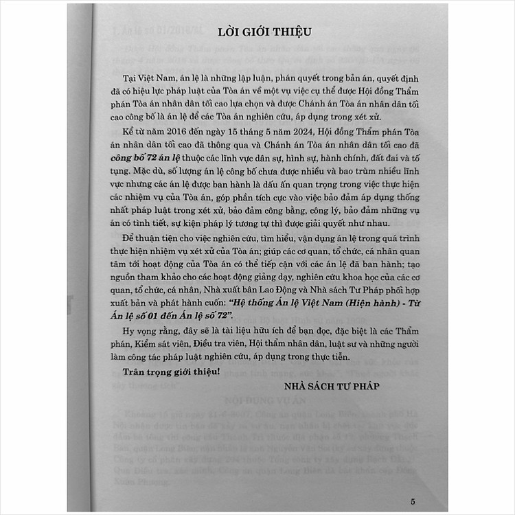Hệ Thống Án Lệ Việt Nam – Từ Án Lệ số 01 đến Án Lệ số 72 (V2481TP) - Ảnh 2