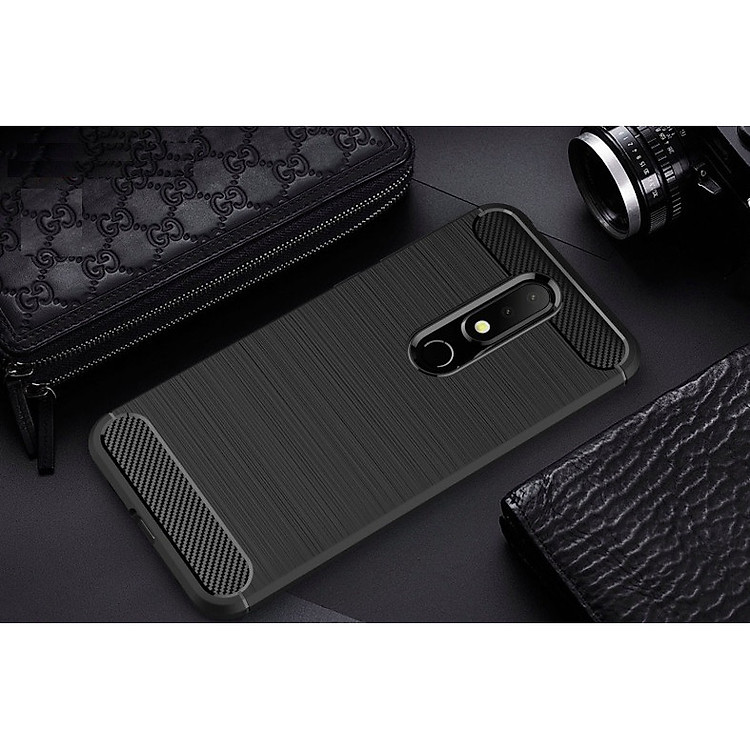 Ốp lưng chống sốc Vân Sợi Carbon cho Nokia 6.1 Plus