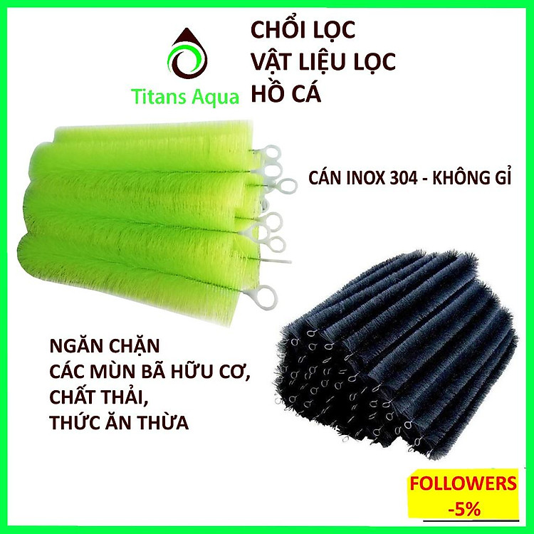 Chổi lọc 40cm - Vật liệu lọc bể cá- Đen/Dạ quang