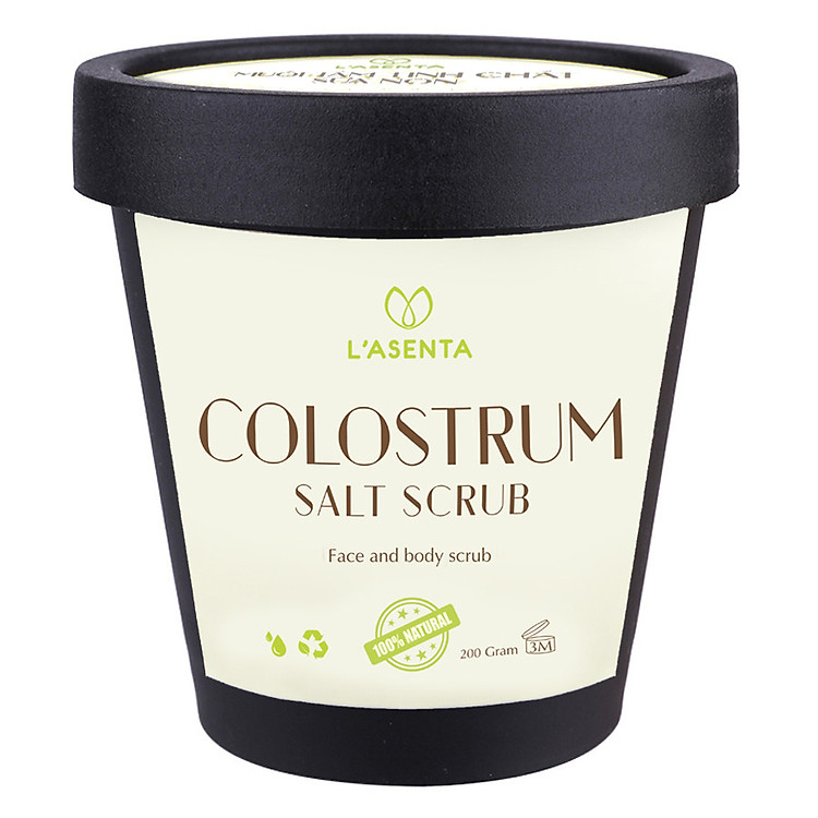 Muối Tắm Tinh Chất Sữa Non L’asenta Colostrum Salt Scrub (200g)