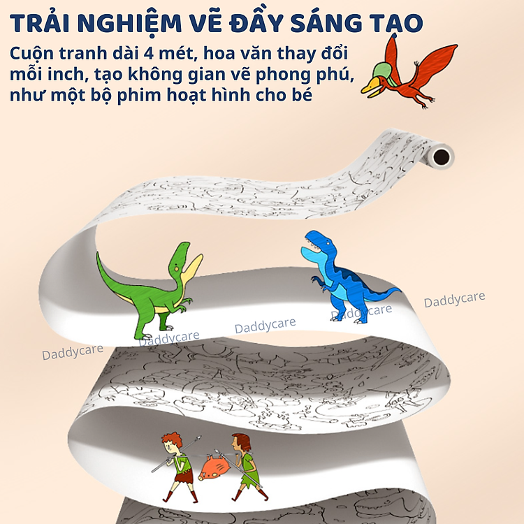 Cuộn tranh tô màu dán tường cho bé Chính hãng Giá tốt - Hình ảnh 5