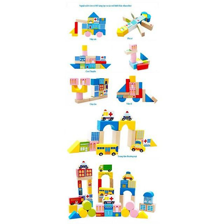 Đồ chơi mô hình lắp ráp thành phố gỗ Chính hãng Giá tốt - Hình ảnh 4