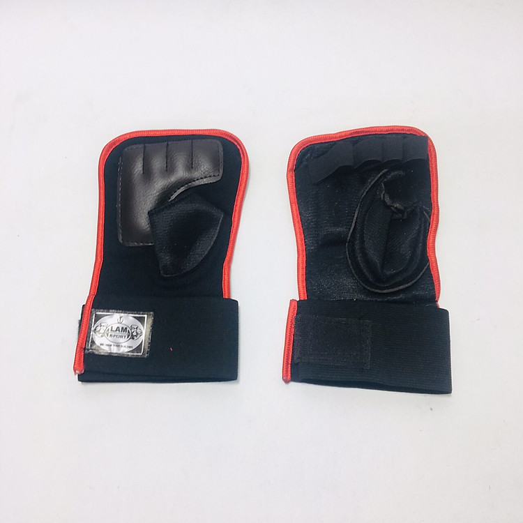 Găng tay tập gym màu đen viền đỏ