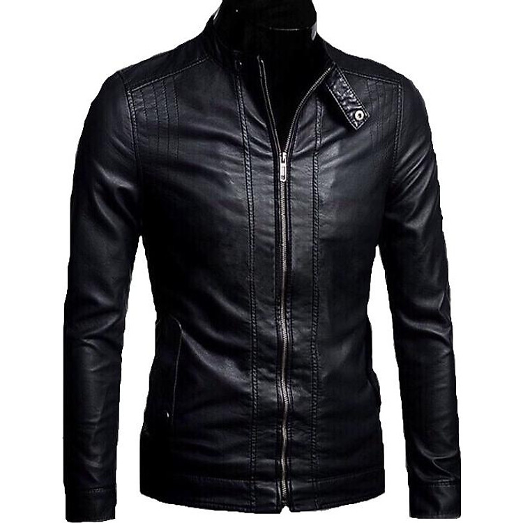Áo Khoác Da Nam Đen Black Leather Cao Cấp AKD21