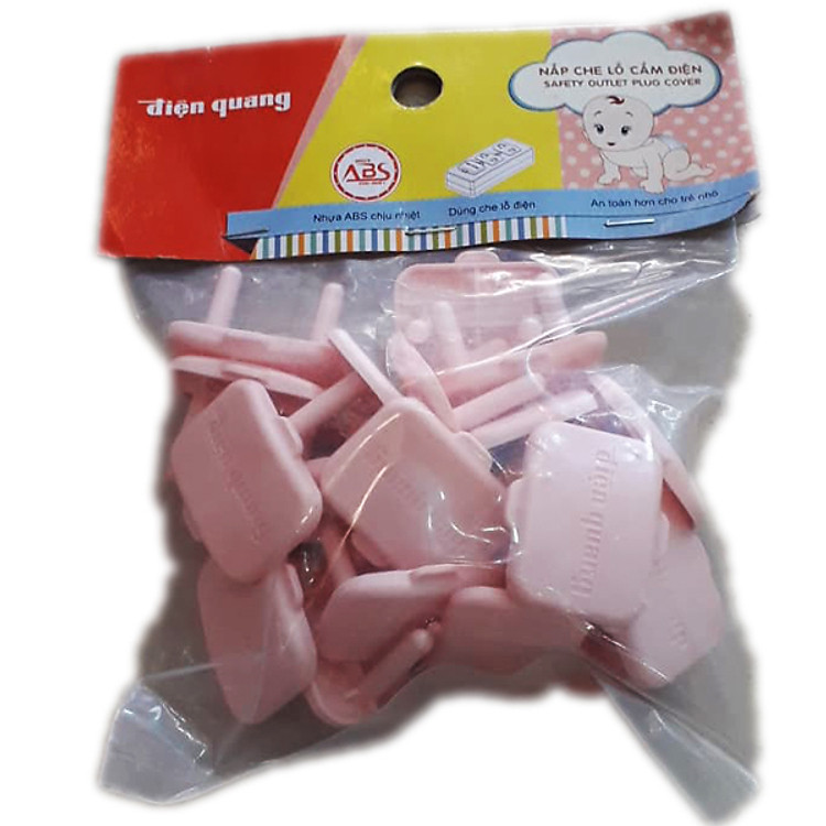 Bộ nắp che lỗ cắm điện Điện Quang ( 20 cái / gói , màu hồng, hàng chính hãng )