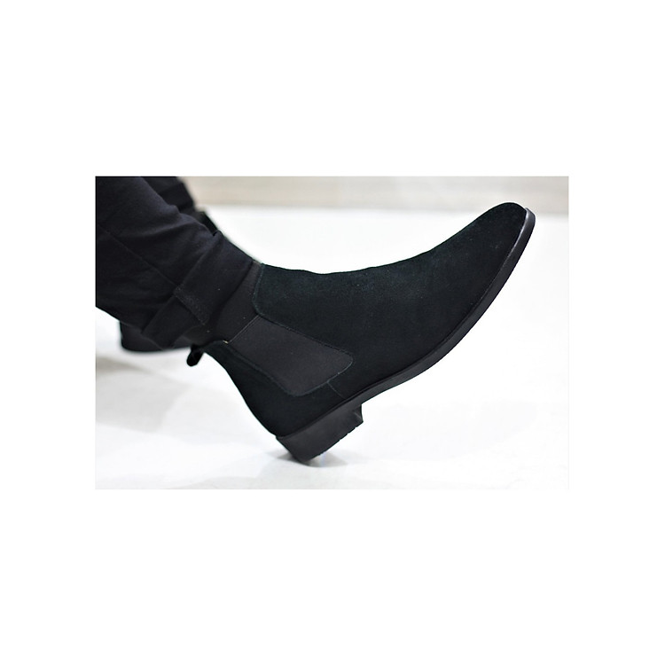 Giày chelsea boot cổ cao da bò lộn 3 Màu : Đen - Xám Nhạt - Vàng Bò (2H - 56)