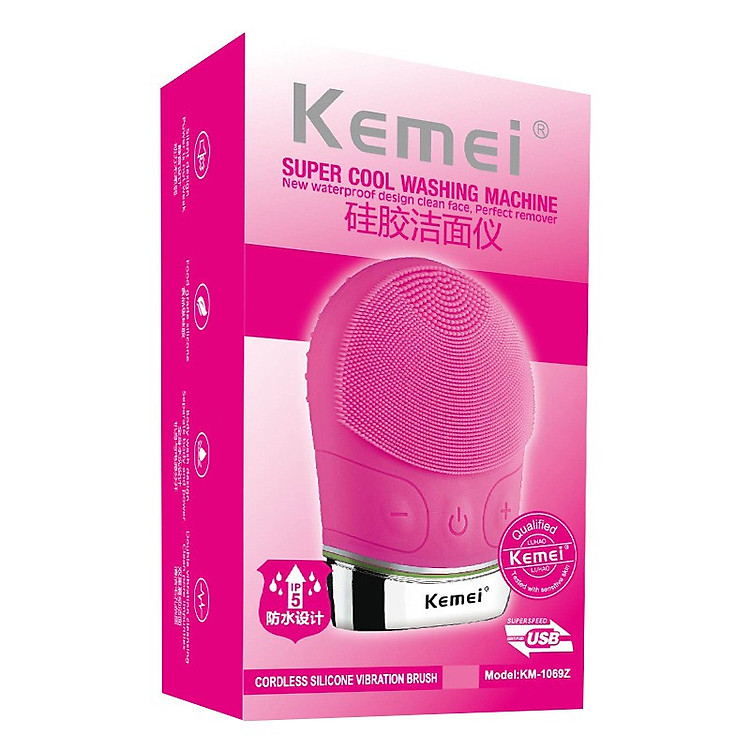 Máy rửa mặt và chăm sóc da mặt KM1069Z màu đỏ