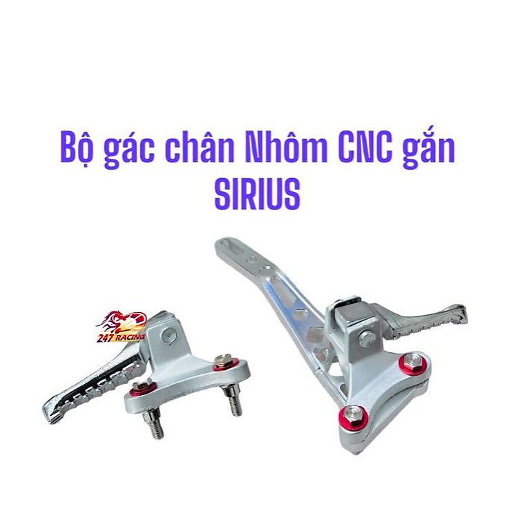 Gác chân malay V1, bát treo pô cnc lắp đặt SIRIUS kèm long đền đỏ và ốc Inox Phay Thái