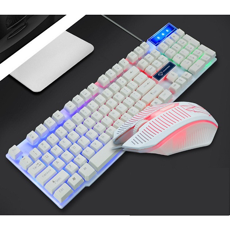 Bộ Bàn Phím Chuyên Game Và Chuột gaming Led 7 màu GMK50 MàuTrắng