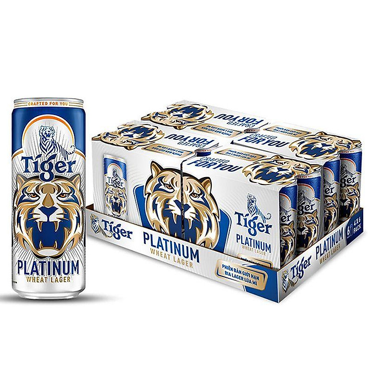 Thùng 20 Lon Bia Lúa Mì Tiger Platinum Wheat Lager 330ml/Lon