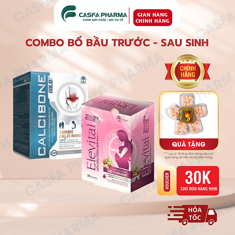 Combo vitamin tổng hợp cho bà bầu, bổ sung canxi, cho phụ nữ đang bầu và cho con bú