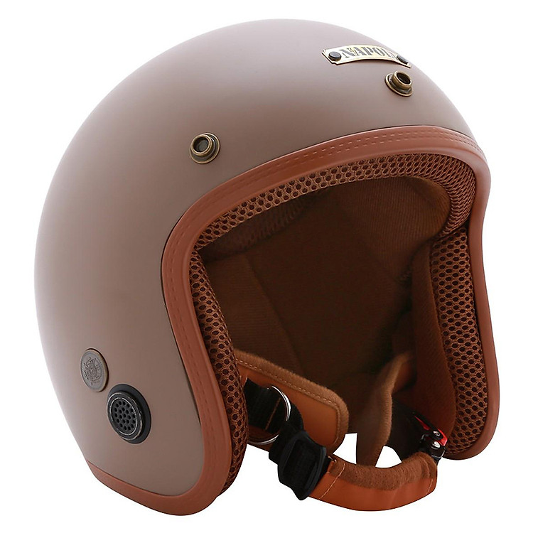 Mũ Bảo Hiểm 3/4 Napoli SH1 Free Size 5-58 cm - Nâu Lót Nâu - Bảo hành 12 tháng
