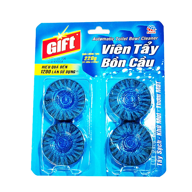 Vỉ 4 Viên Tẩy Bồn Cầu GIFT (4 x 55g/vỉ )