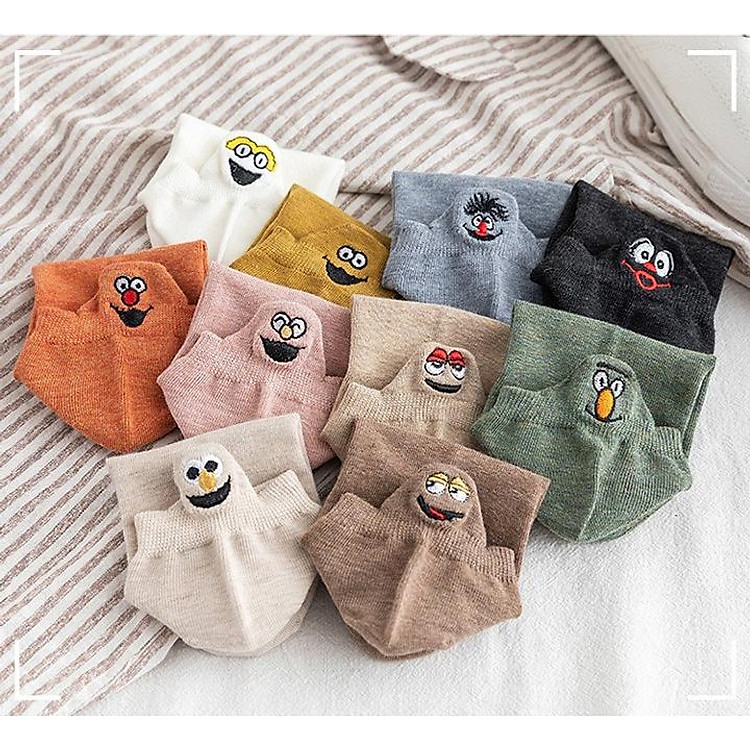 combo 10 đôi tất vớ hoạt tiết mặt cười ngộ nghĩnh