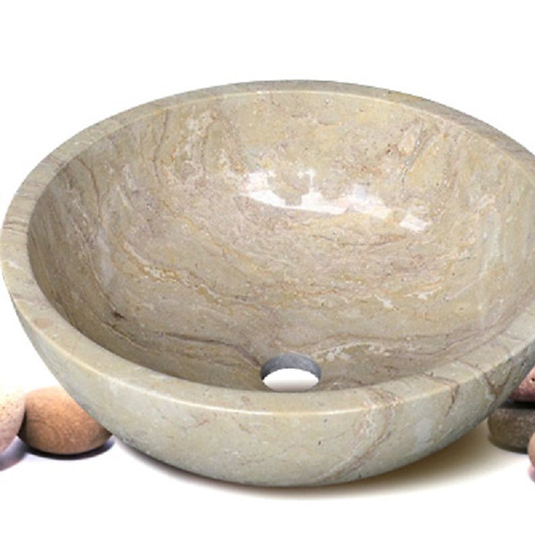 Lavabo Đá Marble Vàng Kem KANLY R11N