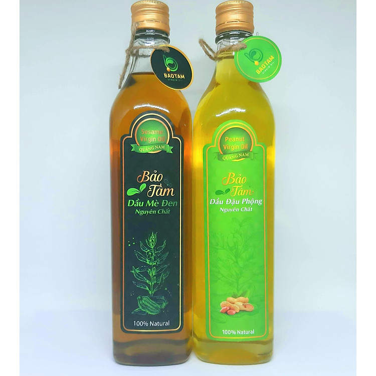 COMBO DẦU MÈ 500ML+ DẦU PHỘNG 500ML NGUYÊN CHẤT BẢO TÂM