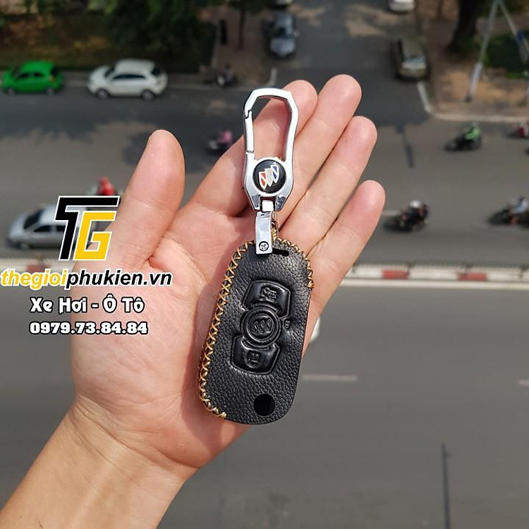 Bao da Handmade bảo vệ chìa khóa xe Vinfast Fadil kèm móc đeo Inox