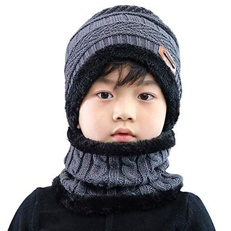 Mũ len kèm khăn quảng cổ NSTM cho bé