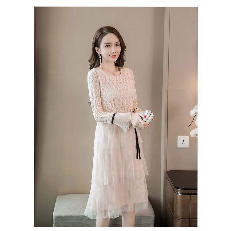 Đầm Ren Phối Nơ Duyên Dáng TK.01507
