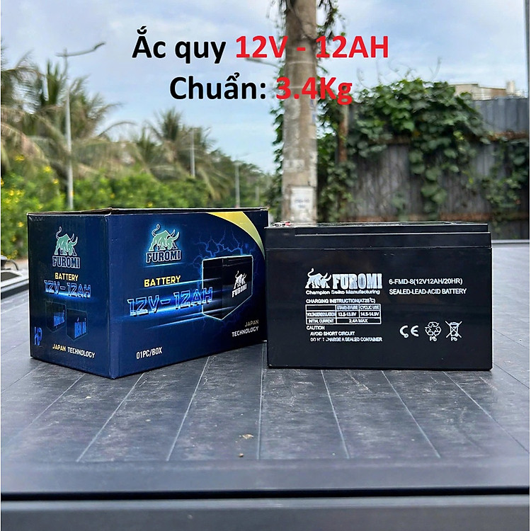 Bình Ắc Quy Khô 12V – 9AH/12AH Hãng FUROMI – Sử Dụng Bình Xịt, Loa Kéo, Bộ Lưu Điện (Chuẩn Ký, Chuẩn Điện)