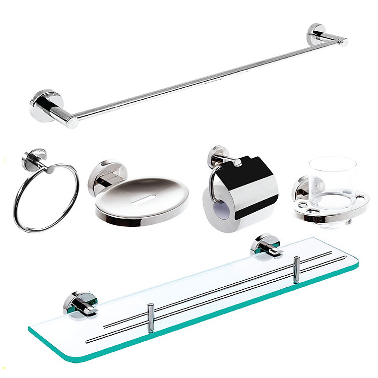 Bộ phụ kiện phòng tắm 6 món inox 304 TOVASHU 304DT