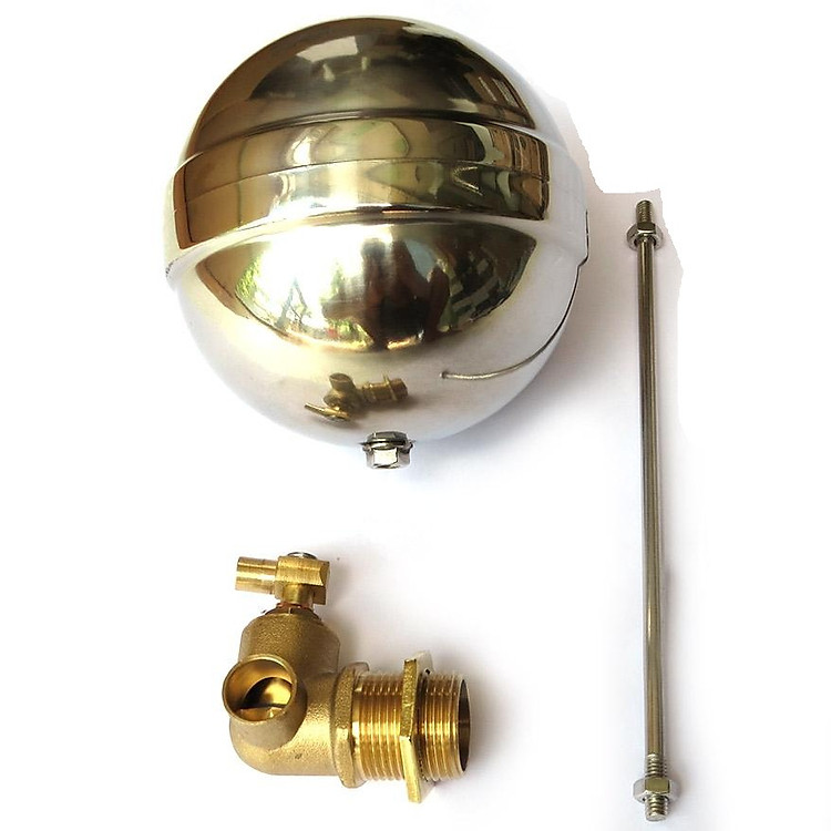 Van cơ đồng, thân - phao Inox ren ngoài 21mm, 27mm dùng cho bồn nước gia đình, bồn phụ máy nước nóng NLMT