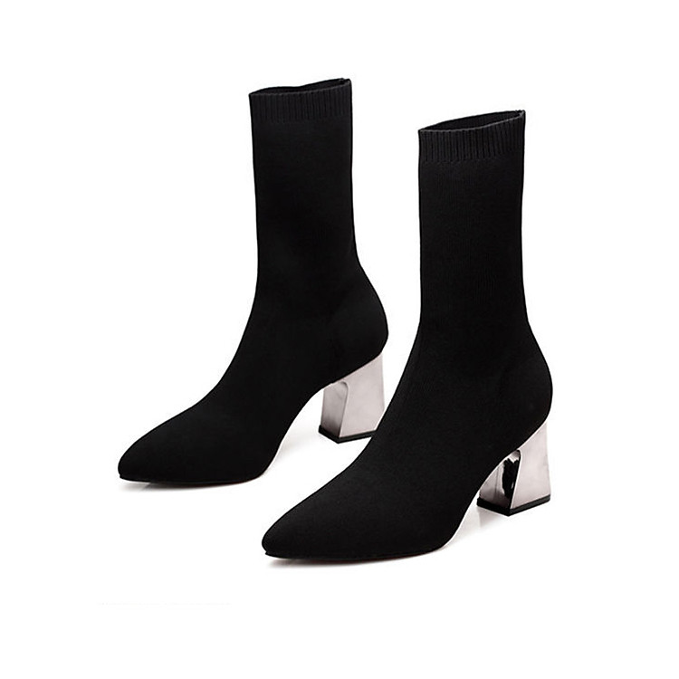 Boot nữ cổ lửng chất len thời thượng GBN09