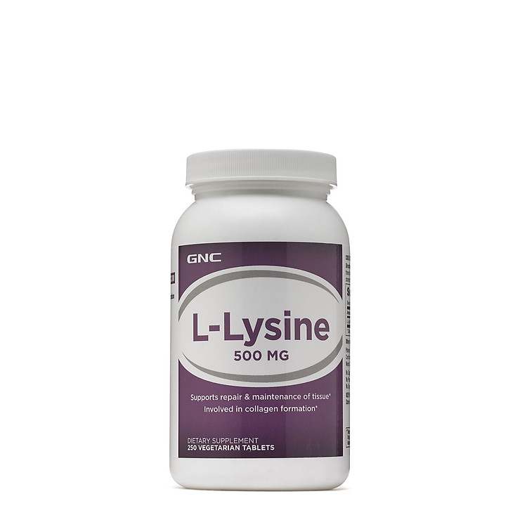 Thực Phẩm Chức Năng Bổ sung lysine cho người thiếu hụt, giúp ăn ngon miệng GNC L-LYSINE 500mg (250 viên/Hộp)