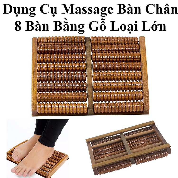 Dụng Cụ Massage Bàn Chân 8 Bàn Bằng Gỗ Cao Cấp Loại Lớn