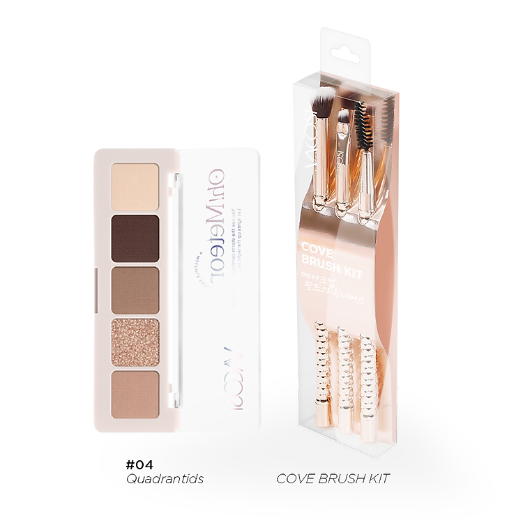 Combo Makeup Dành Cho Mắt Số 01 Vacosi SC01-VP29 Gồm 2 món: Set cọ mày SC01 & Phấn mắt 5 ô