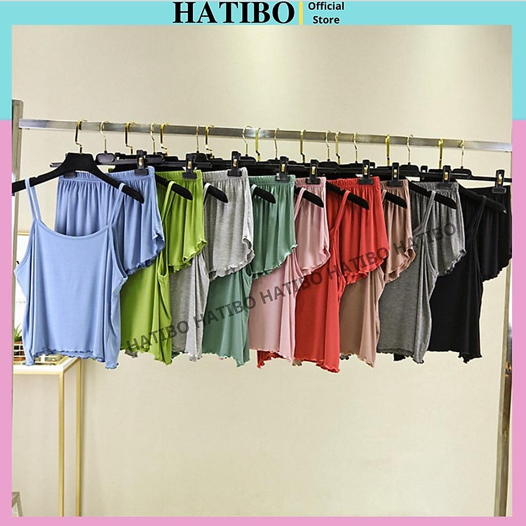 Đồ Bộ Ngủ Quần Đùi Áo 2 Dây Sexy Chất Cotton Co Giãn 4 Chiều Mềm Mát